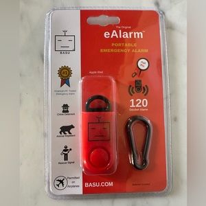 Basu eAlarm Portable emergency alarm with carabiner clip for easy attaching 3”
